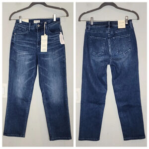 NWT Hint Of Blu Effortless Boy Jeans Medium Darkwash stretch denim size 25